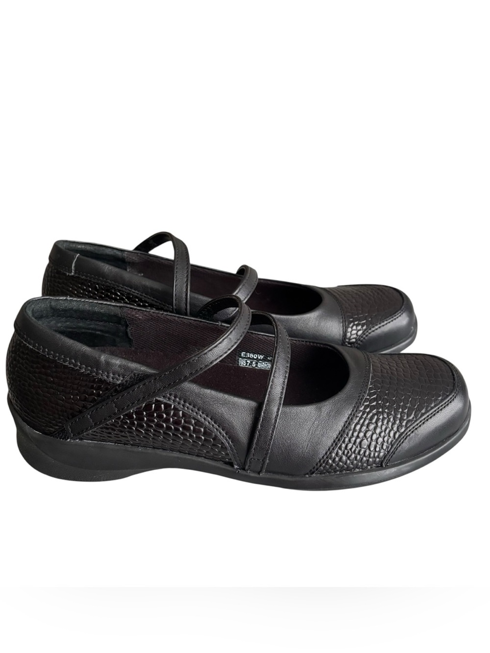 Aetrex Women's Black Mary Jane Comfort Flats 7.5